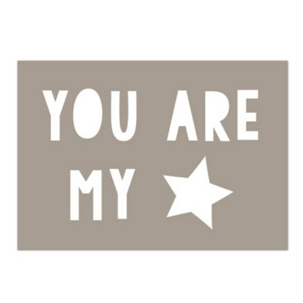 kaart You are my star - taupe