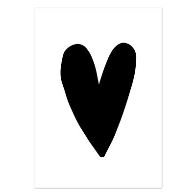 kaart zwart hart