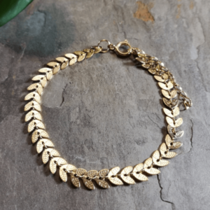 rvs armband met blaadjes goud